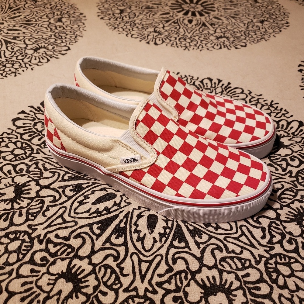 Vans checkerboard red and white